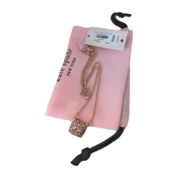 Kate Spade New York Cause A Stir Mini Pendant Necklace in Rose Gold - New - Picture 1 of 5
